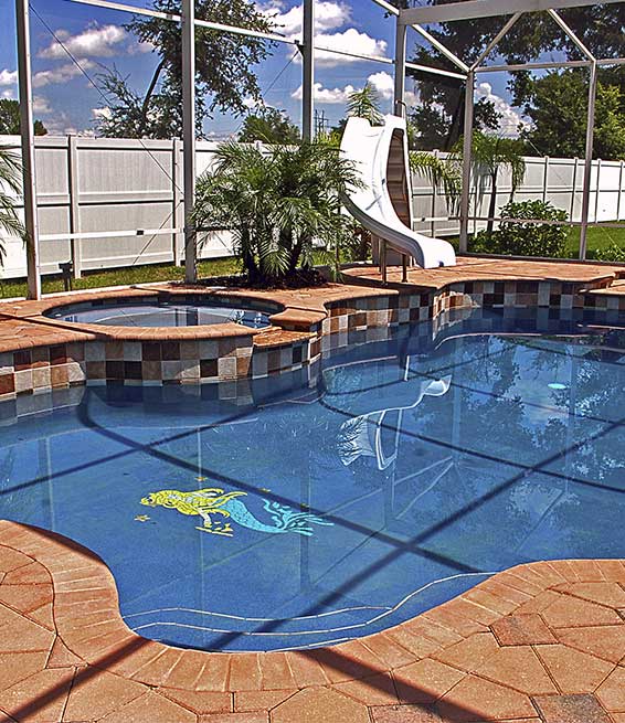 This image shows a resurfaced pool deck.