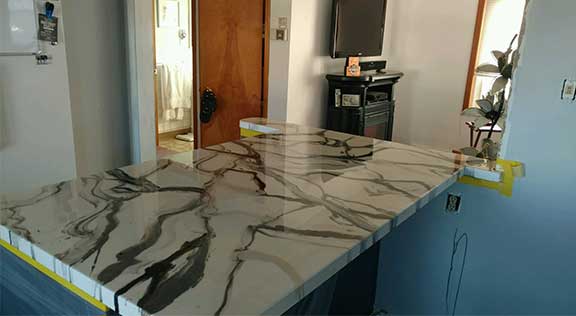 This image shows an epoxy countertop.